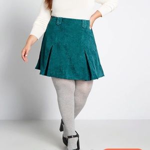 ModCloth Perky Participant corduroy fall skirt in ORANGE/BROWN (swipe to see)